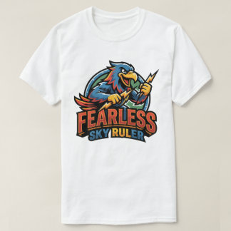 Onverschrokken parachutist met kleurrijke parachut t-shirt