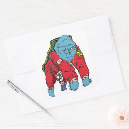 onverschrokken reiziger vierkante sticker (Envelop)