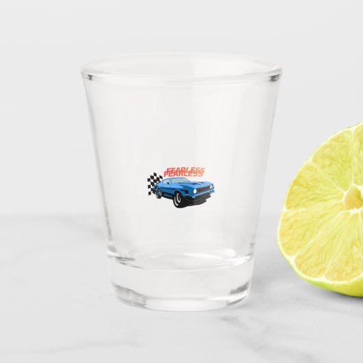 Onverschrokken rijden shot glas (Voorkant)