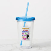 Onverschrokken sterk, onstuitbaar is ze acryl drinkbeker (Achterkant)