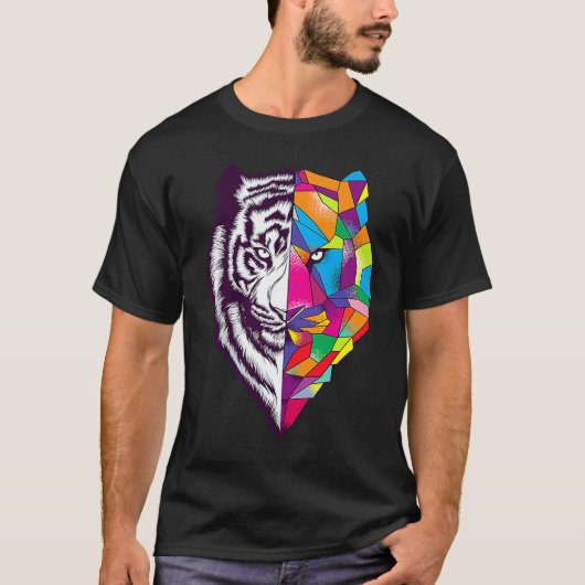 Onverschrokken Tijgerkat gezicht T-shirt (Voorkant)