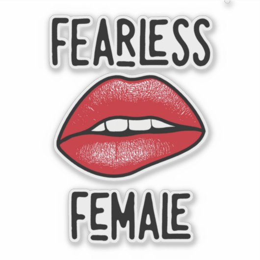 Onverschrokken vrouwelijke stickers op maat (Voorkant)