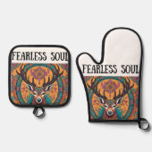 onverschrokken ziel ovenwant & pannenlap set (Voorkant)