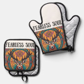 onverschrokken ziel ovenwant & pannenlap set (Voorkant / Achterkant)