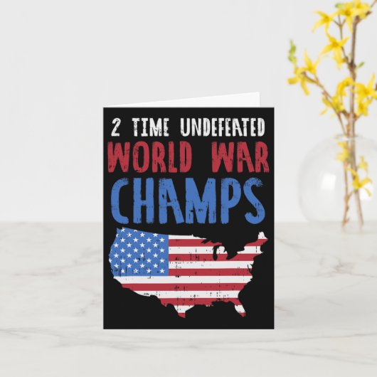 Onverslagen 2 keer World War Champs USA 4 juli Kaart (Gele Bloem)