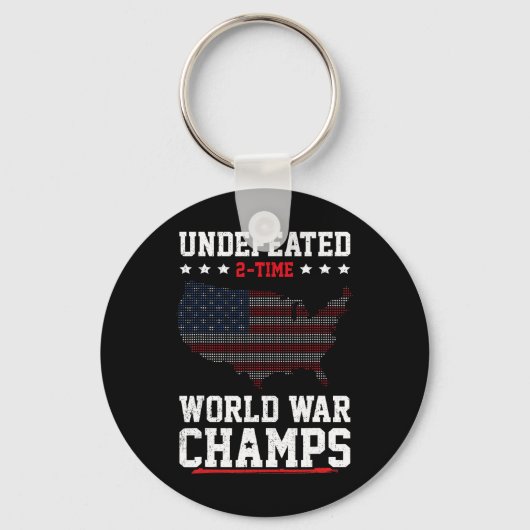 Onverslagen 2-voudig World War Champs Patriotic 4t Sleutelhanger (Voorkant)