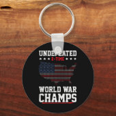 Onverslagen 2-voudig World War Champs Patriotic 4t Sleutelhanger (Voorkant)