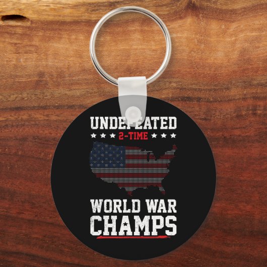 Onverslagen 2-voudig World War Champs Patriotic 4t Sleutelhanger (Voorkant)