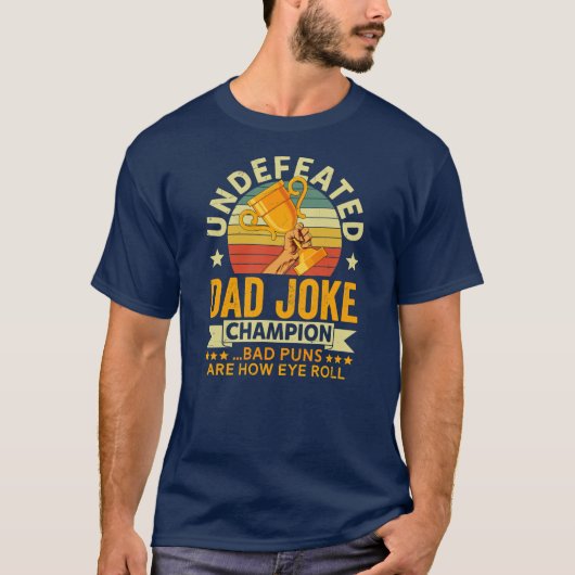 onverslagen vader Joke Champion Bad Puns T-shirt (Voorkant)