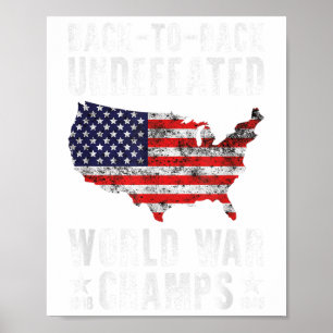 Onverslagen World War Champs Veterans op 4 juli Poster