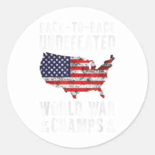Onverslagen World War Champs Veterans op 4 juli Ronde Sticker