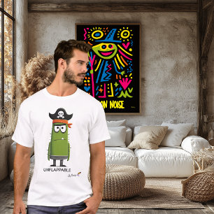 Onverstoorbare Groene Piraat Leuke Uniseks Stijl T-shirt