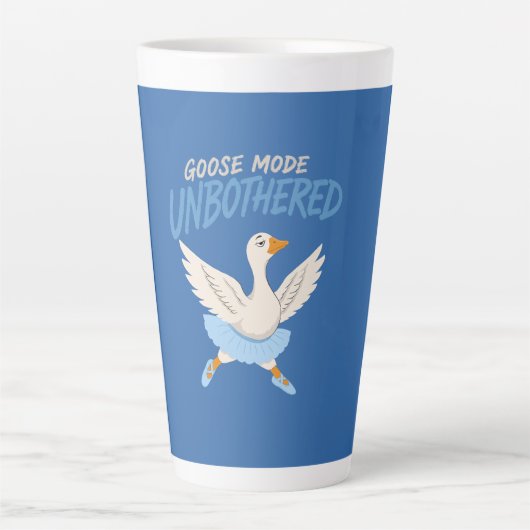 Onverstoorde Gans Modus Grappige Balletgans Latte Mok (Voorkant)