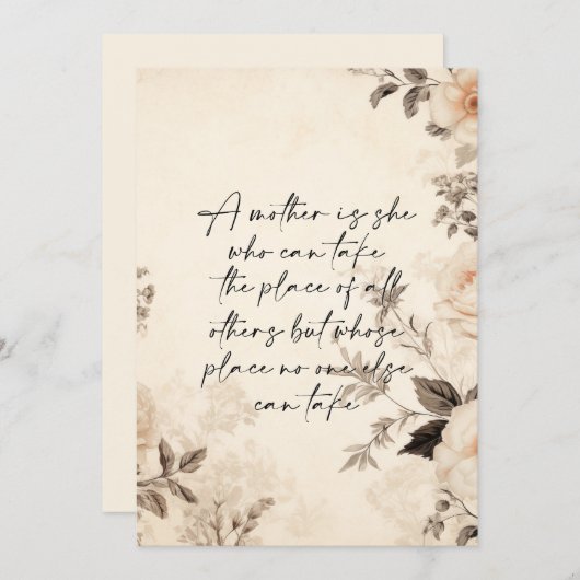 Onvervangbare Moeder Feestdagenkaart (Voorkant / Achterkant)