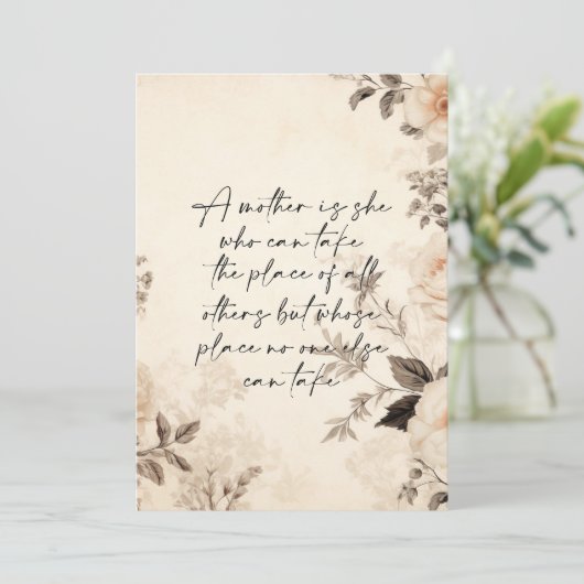 Onvervangbare Moeder Feestdagenkaart (Staand voorkant)