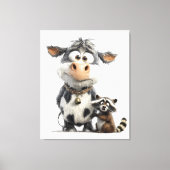 Onverwachte Besties" Dierenvrienden Muurkunst Canvas Afdruk (Voorkant)