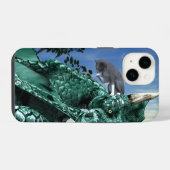 Onverwachte Bezoeker - Knuffelkat op Drakenkop iPhone Hoesje (Achterkant horizontaal)