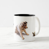 Onverwachte schildpadliefde tweekleurige koffiemok (Voorkant rechts)