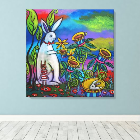 Onverwachte thee tijd galerij verpakte canvas Prin (Insitu (Houten vloer))