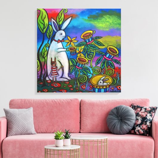 Onverwachte thee tijd galerij verpakte canvas Prin (Insitu (Woonkamer))