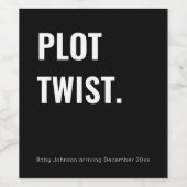 Onverwachte zwangerschapsaankondiging eenvoudig wijn etiket (Enkel label)