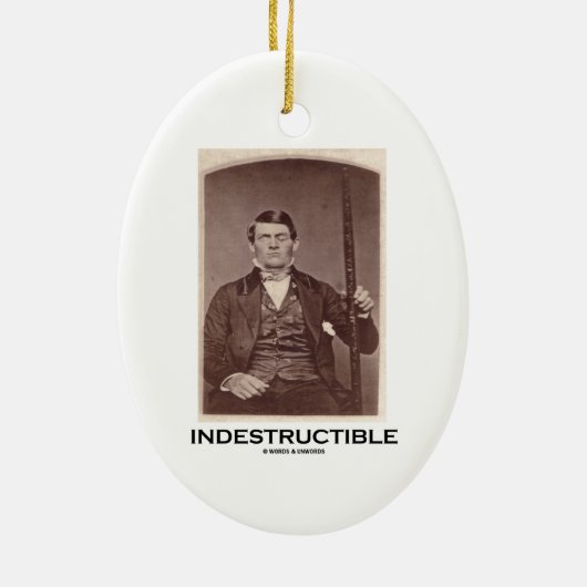Onverwoestbaar (Phineas Gage) Keramisch Ornament (Achterkant)