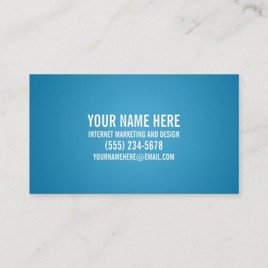 Onverwoestbaar Typografisch Visitekaartje in blauw (Voorkant)