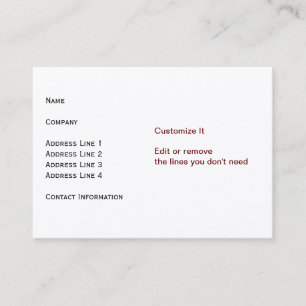 Onverwoestbare kaart visitekaartje