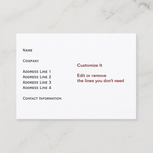 Onverwoestbare kaart visitekaartje (Voorkant)