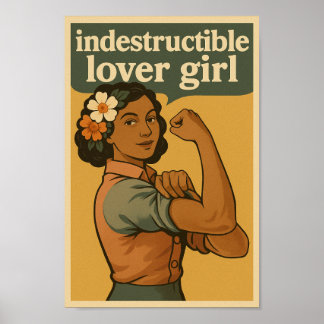 Onverwoestbare Lovergirl Poster in Vintage Stijl