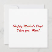 Onverwoestbare, ongelofelijke, onuitwisbare moeder kaart (Achterkant)