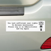 Onvoldoende gebruikersrechten voor het vrijgeven v bumpersticker (Op auto)