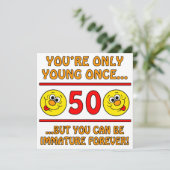 Onvolgroeide 50e verjaardag Gag Gifts Kaart (Staand voorkant)