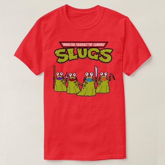 Onvolgroeide radioactieve Samurai Slugs T-shirt (Design voorkant)