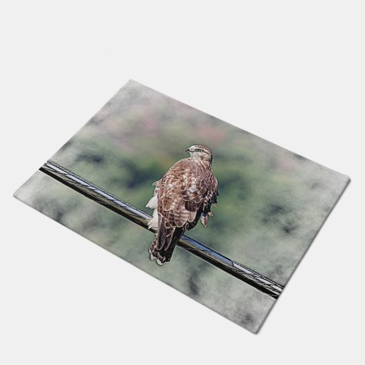 Onvolgroeide Rode Tailed Hawk Deurmat (Schuin)