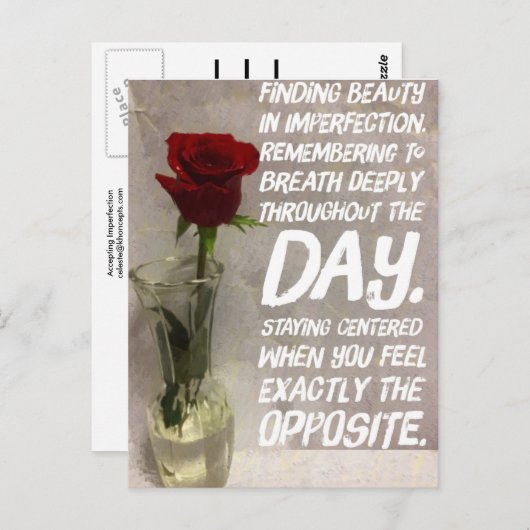 Onvolkomenheden accepteren - Rood Briefkaart (Voorkant / Achterkant)