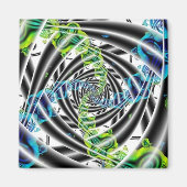 onvolledig | Blauwe en groene fractale kunst Magneet (Voorkant)