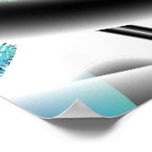 onvolledig | Blauwe en groene fractale kunst Poster (Hoek)