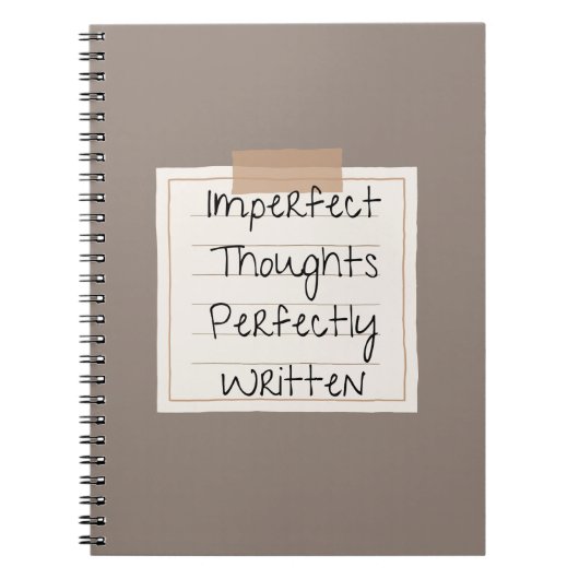 Onvolmaakte gedachten, perfect geschreven notitieboek (Voorkant)