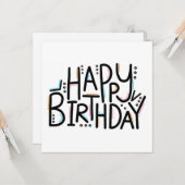 Onvolmaakte gelukkige verjaardag kaart (Voorkant / Achterkant in situ)