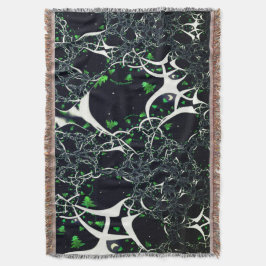 Onvolmaakte witte fractal op zwarte plek, brei deken