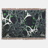 Onvolmaakte witte fractal op zwarte plek, brei deken (Voorkant)