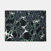 Onvolmaakte witte fractal op zwarte plek, brei deurmat (Voorkant)