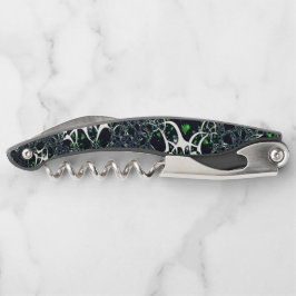 Onvolmaakte witte fractal op zwarte plek, brei kurkentrekker