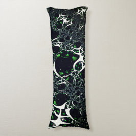 Onvolmaakte witte fractal op zwarte plek, brei lichaamskussen