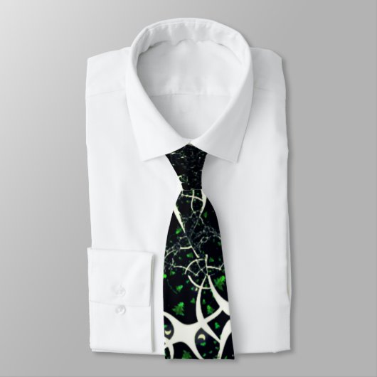 Onvolmaakte witte fractal op zwarte plek, brei stropdas (Gebonden)