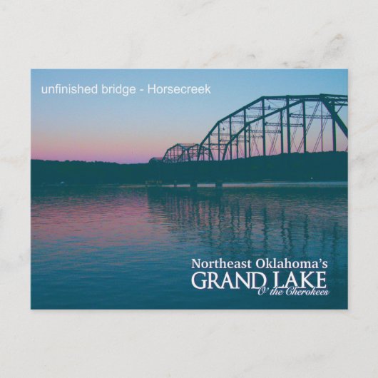 Onvoltooide brug...Grand Lake OK ansichtkaart Briefkaart (Voorkant)