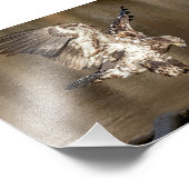 Onvolwassen adelaar vindt een baars foto afdruk (Hoek)