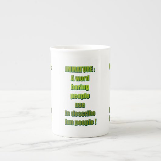 Onvolwassen grappige tekst porselein kop (Voorkant)