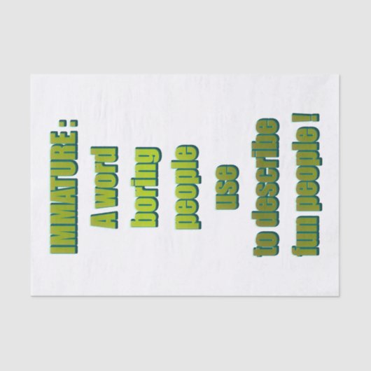 Onvolwassen grappige tekst tissuepapier (Voorkant)